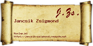 Jancsik Zsigmond névjegykártya
