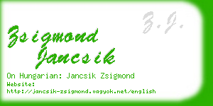 zsigmond jancsik business card